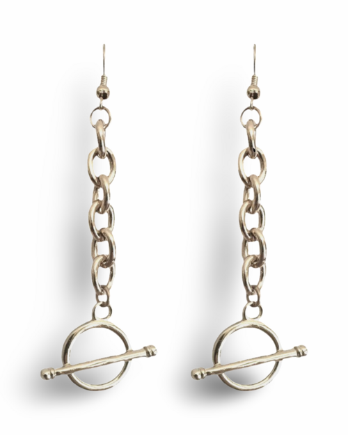 Silver Chain Toggle Earrings
