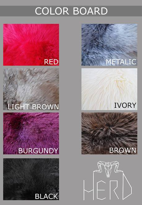 Round Sheepskin Furry Pillow Natural Luxuriously Long Hair Celestial Boho Decor Gothic