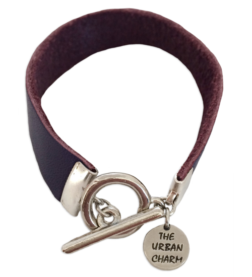 Purple Leather Color Band Bracelet