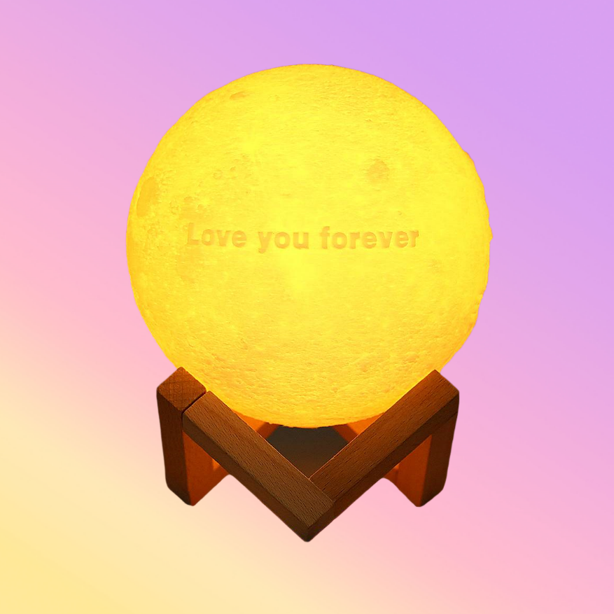 Custom Text Moon Lamp Luna Night Light – Personalized Birthday Anniversary Valentine’s Day & Christmas Gift