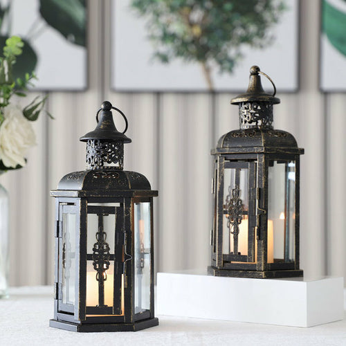 1/2Pcs Vintage Candle Holder Lanterns 10 Inch High Decorative Hanging