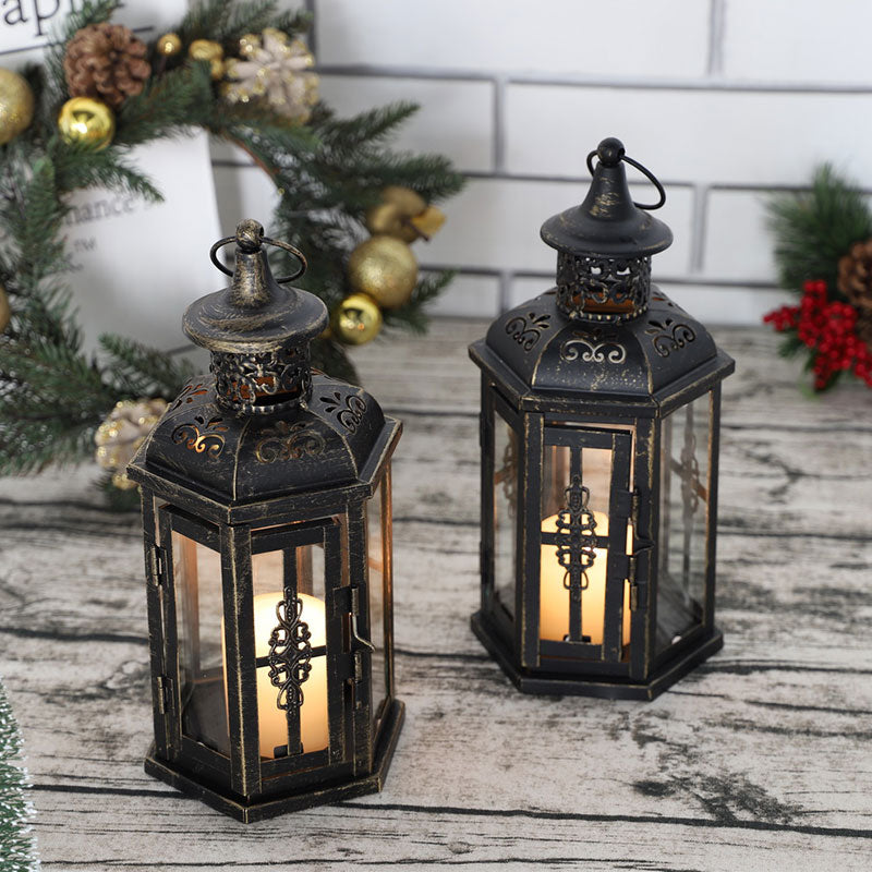 1/2Pcs Vintage Candle Holder Lanterns 10 Inch High Decorative Hanging