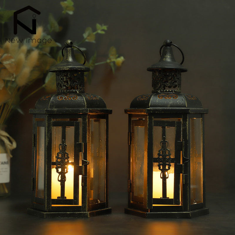 1/2Pcs Vintage Candle Holder Lanterns 10 Inch High Decorative Hanging