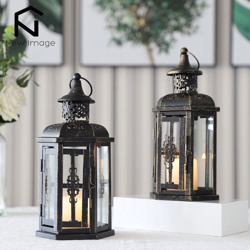 1/2Pcs Vintage Candle Holder Lanterns 10 Inch High Decorative Hanging