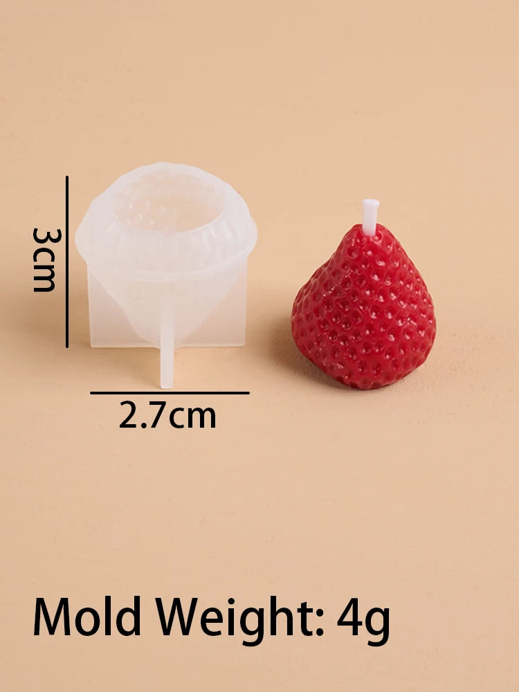 3D Strawberry Aromatherapy Candle Silicone Mold For DIY Handmade Romantic Scented Valentines Day Gift And Home Decor