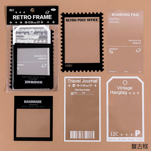 15 Sheets Vintage Photo Film Frame PET Sticker Package DIY Diary Junk