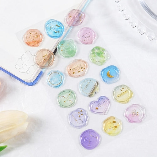 18 Pieces Vintage Wax Seal Stamp Sticker Set For Scrapbooking Journals Planners And DIY Crafts Paper Material