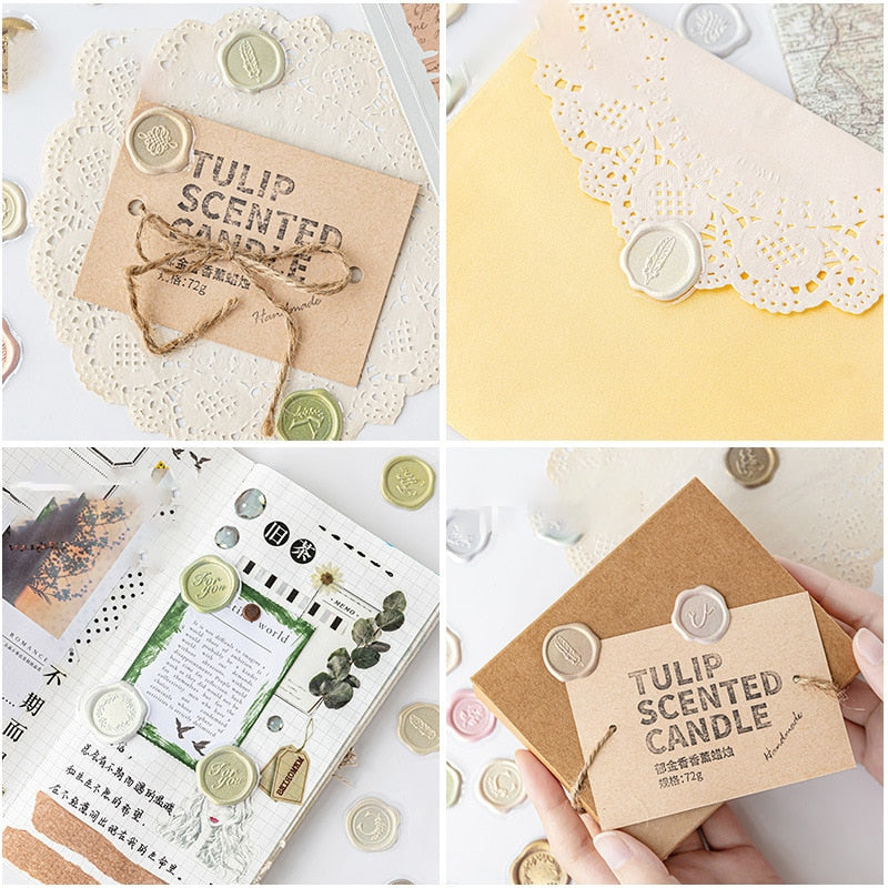 18 Pieces Vintage Wax Seal Stamp Sticker Set For Scrapbooking Journals Planners And DIY Crafts Paper Material