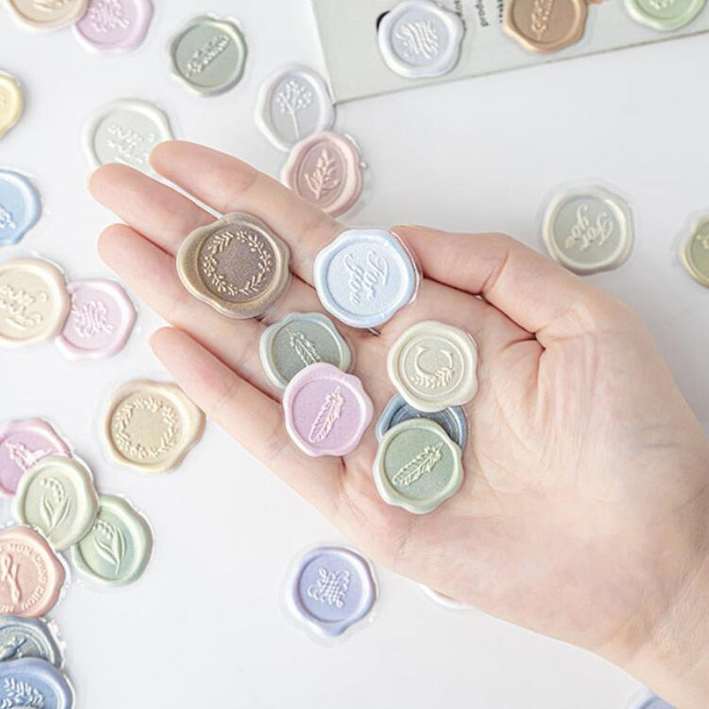18 Pieces Vintage Wax Seal Stamp Sticker Set For Scrapbooking Journals Planners And DIY Crafts Paper Material