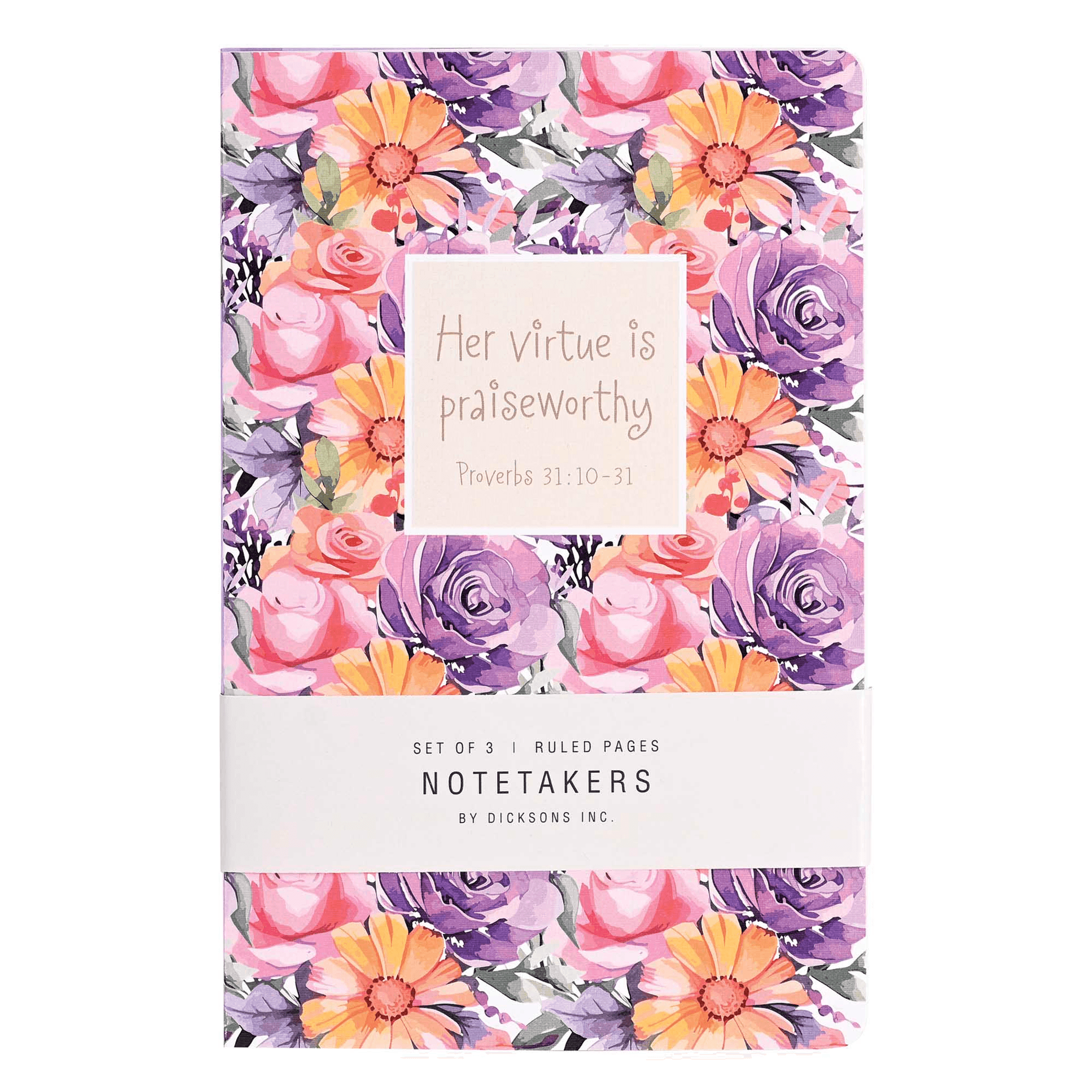 Her Virtue Is Praiseworthy Floral Notebooks Set