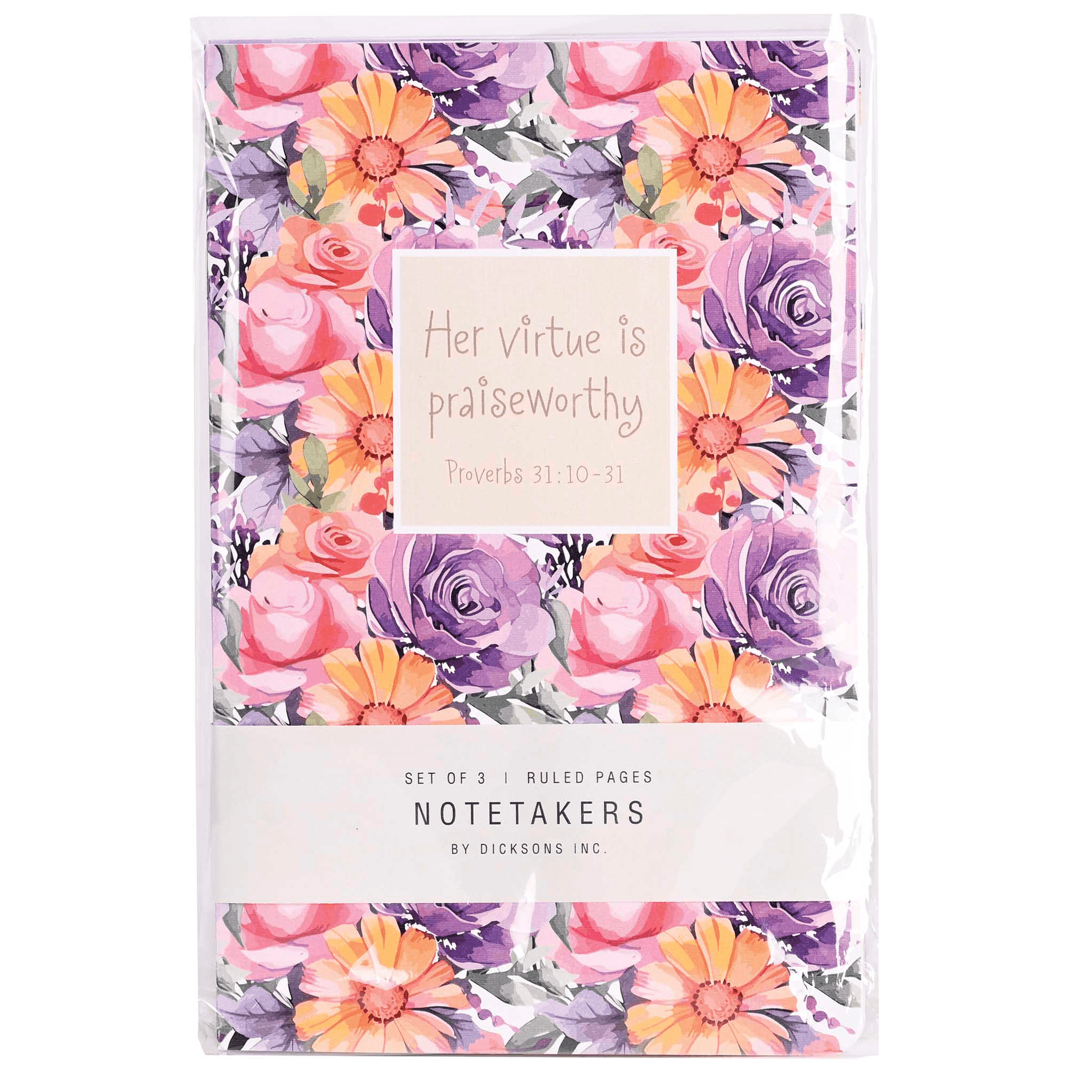 Her Virtue Is Praiseworthy Floral Notebooks Set