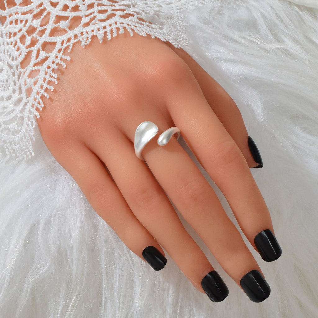 Female Minimalist Jewellery Gold Leaf Design Finger Ring Girl Wedding