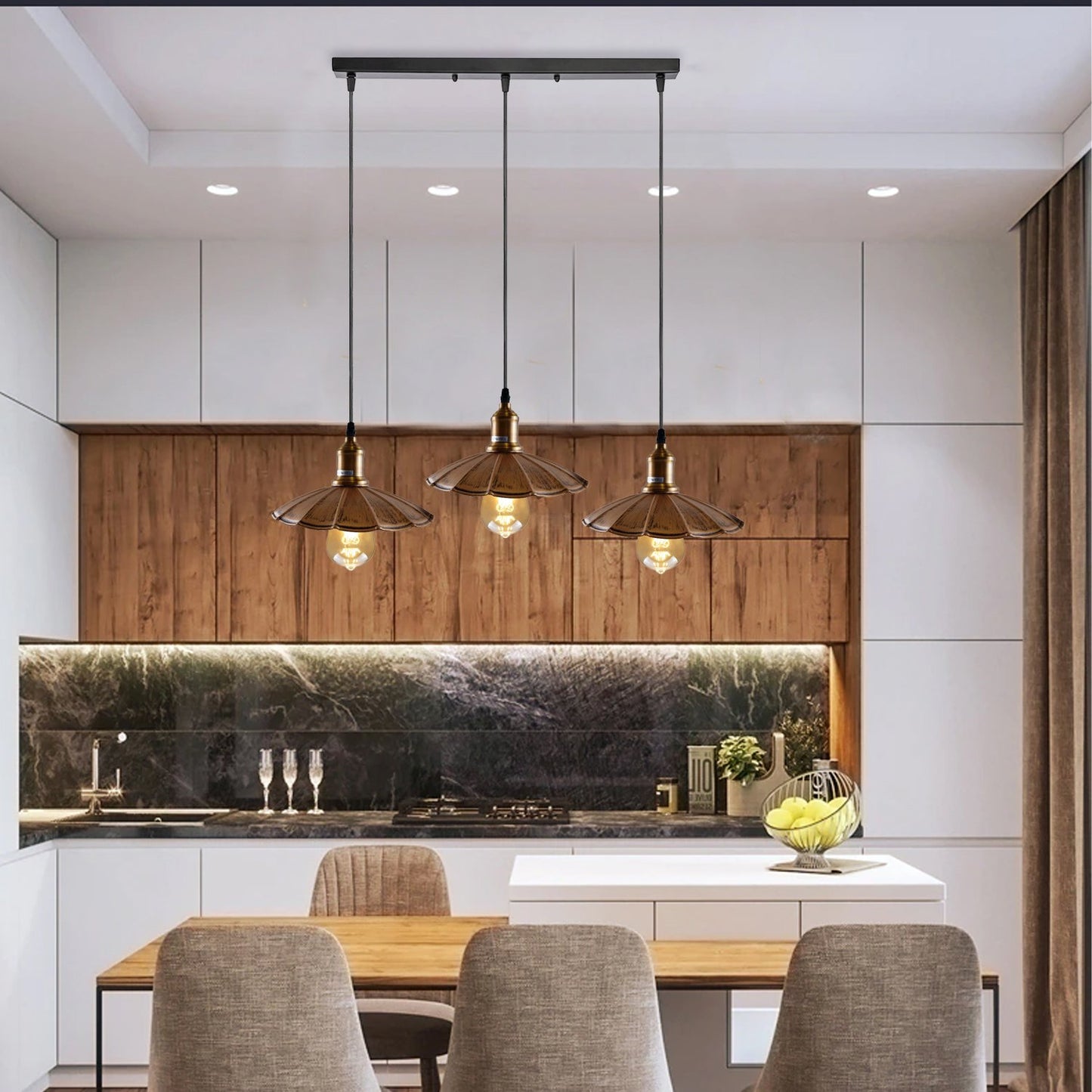 Modern Mid-Century Umbrella-Shaped Pendant Light~1482