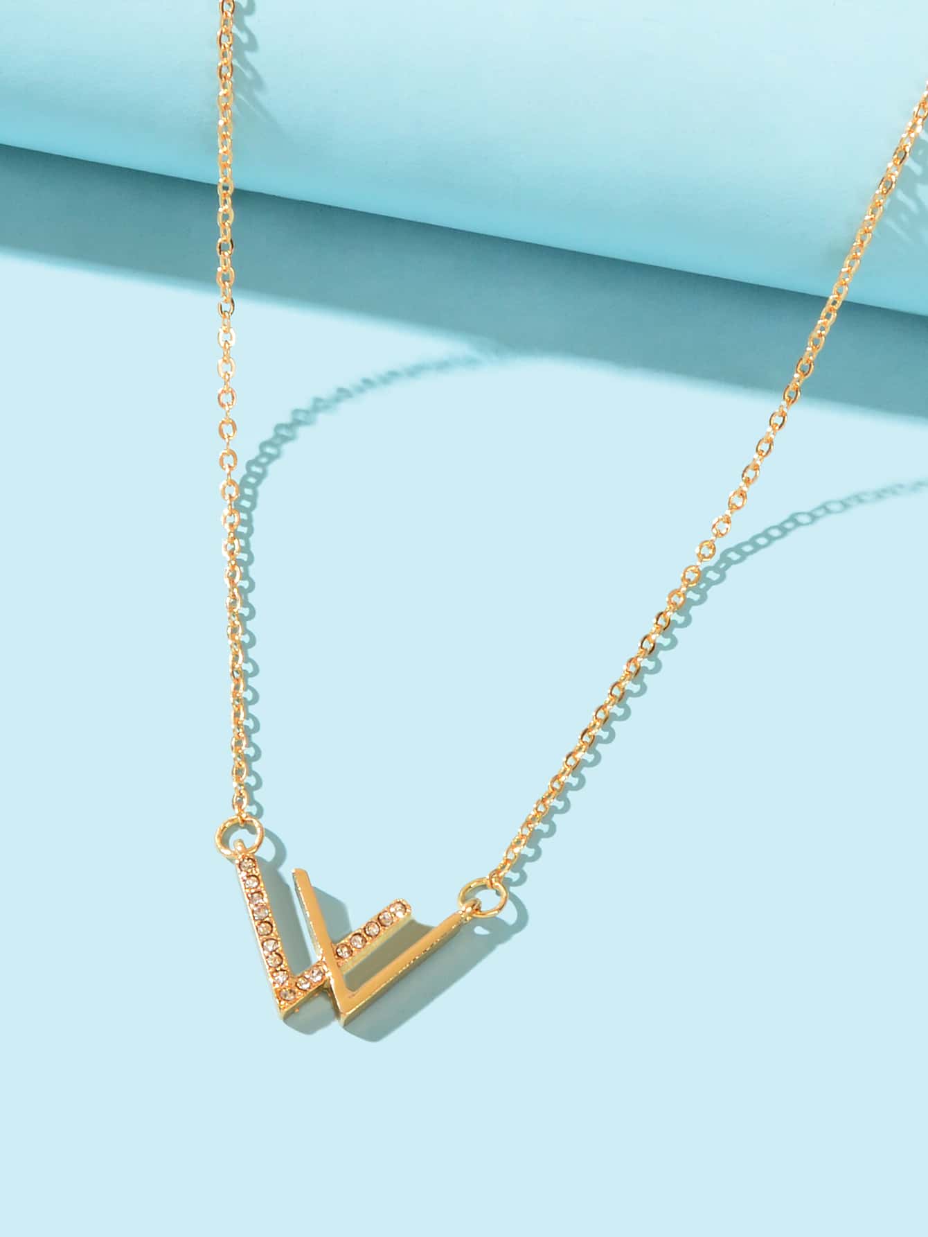 Minimalist Jewelry Rhinestone Decor Silver Chain V Shpe Geometric