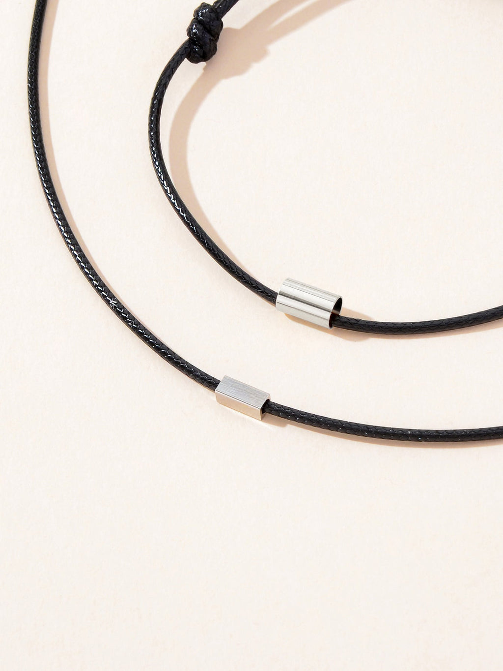 Minimalist Jewellery Metal Decor Black Rope Choker Necklace Adjustable