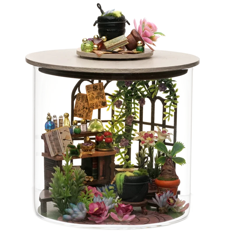 Mini DIY kit for doll house making and assembling room models toys home and bedroom decorations with furniture wooden crafts