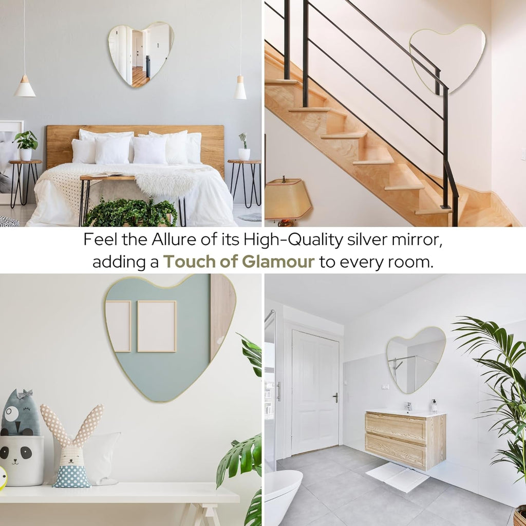 Elegant Irregular Heart Wall Mirror with Hand-Drawn Shape and