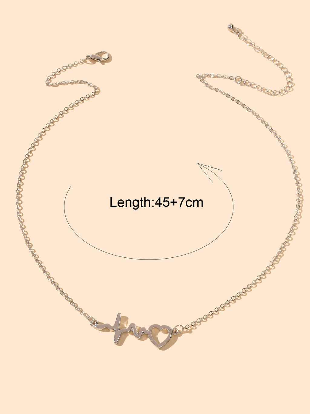 Minimalist Jewelry Gold Silver Chain Heartbeat Pendant Necklace Party