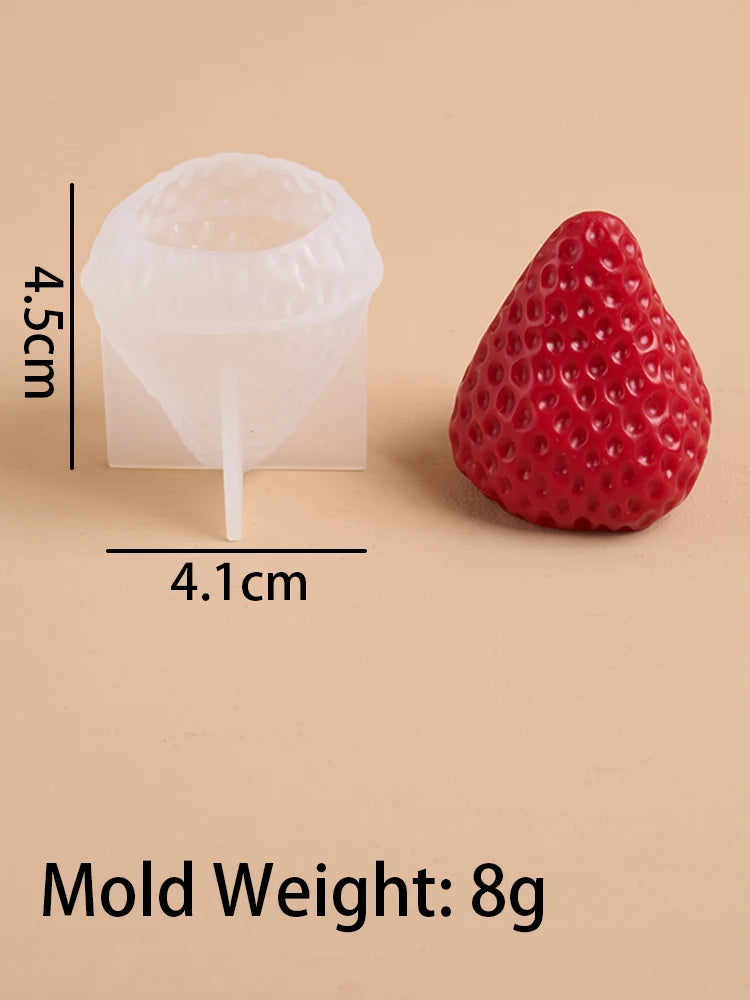 3D Strawberry Aromatherapy Candle Silicone Mold For DIY Handmade Romantic Scented Valentines Day Gift And Home Decor