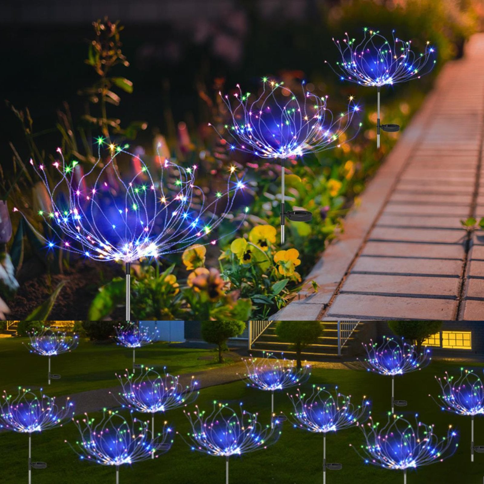 120LED  Solar Firework Lights Garden Christmas Decorations