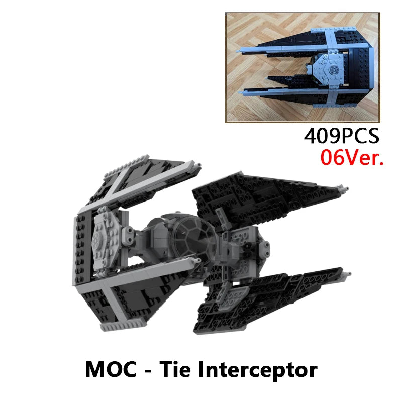 NEW MOC Space Tie Interceptor Fighter Stable Version Building Blocks Model Imperial Starfighters DIY Bricks Set Toys Gifts