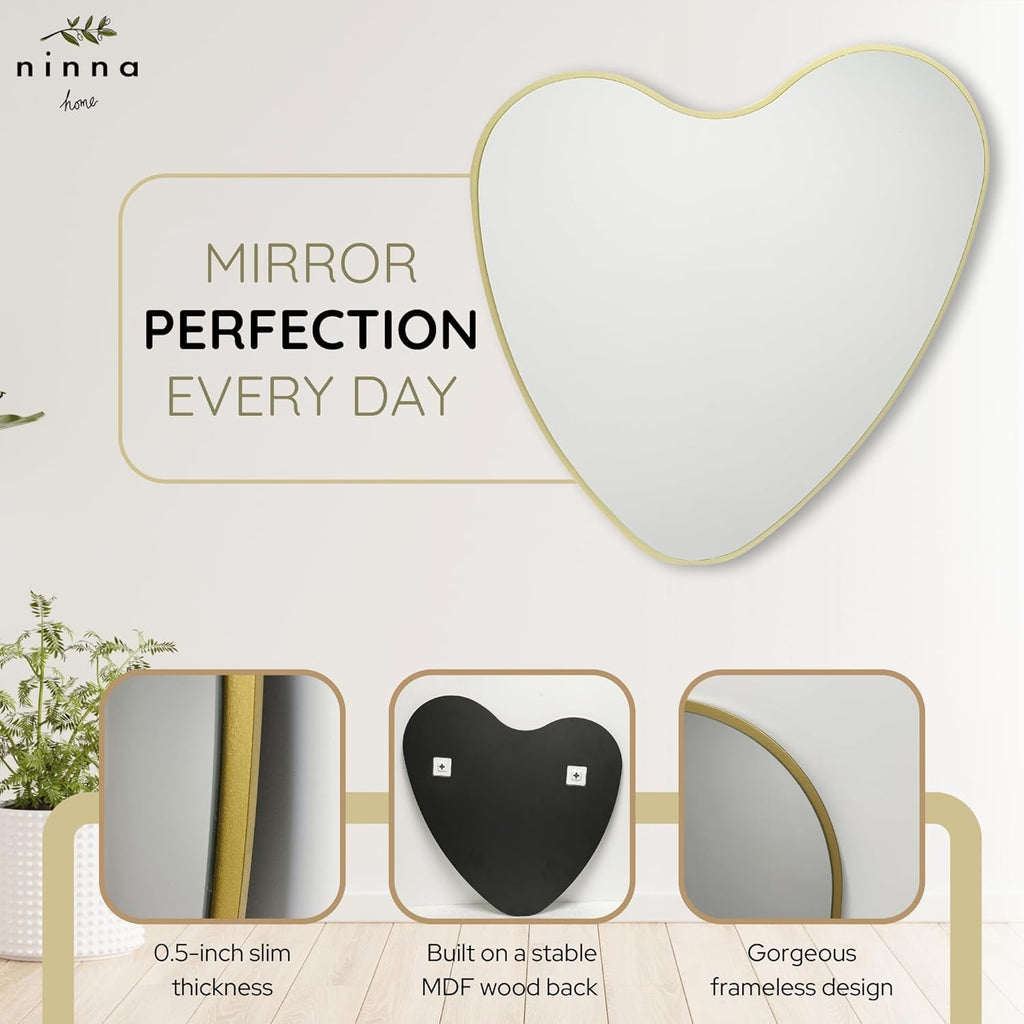 Elegant Irregular Heart Wall Mirror with Hand-Drawn Shape and