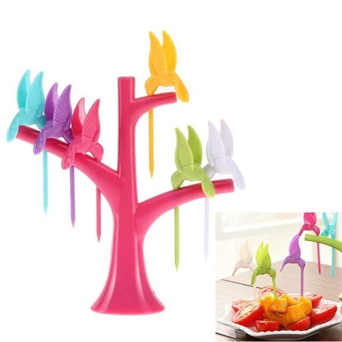 6PCS Multifunction Tree Shape Forks Holder Flying