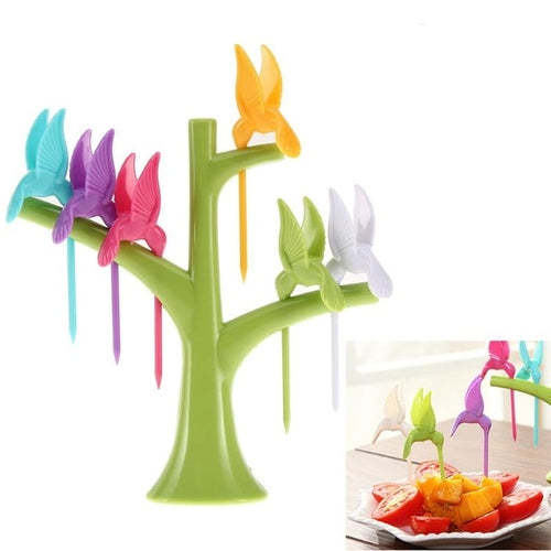 6PCS Multifunction Tree Shape Forks Holder Flying