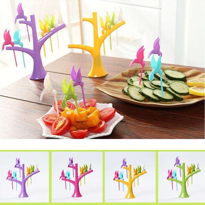 6PCS Multifunction Tree Shape Forks Holder Flying