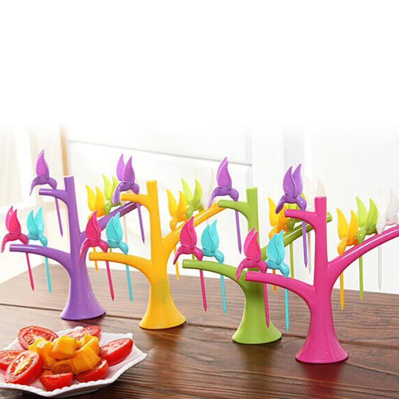 6PCS Multifunction Tree Shape Forks Holder Flying