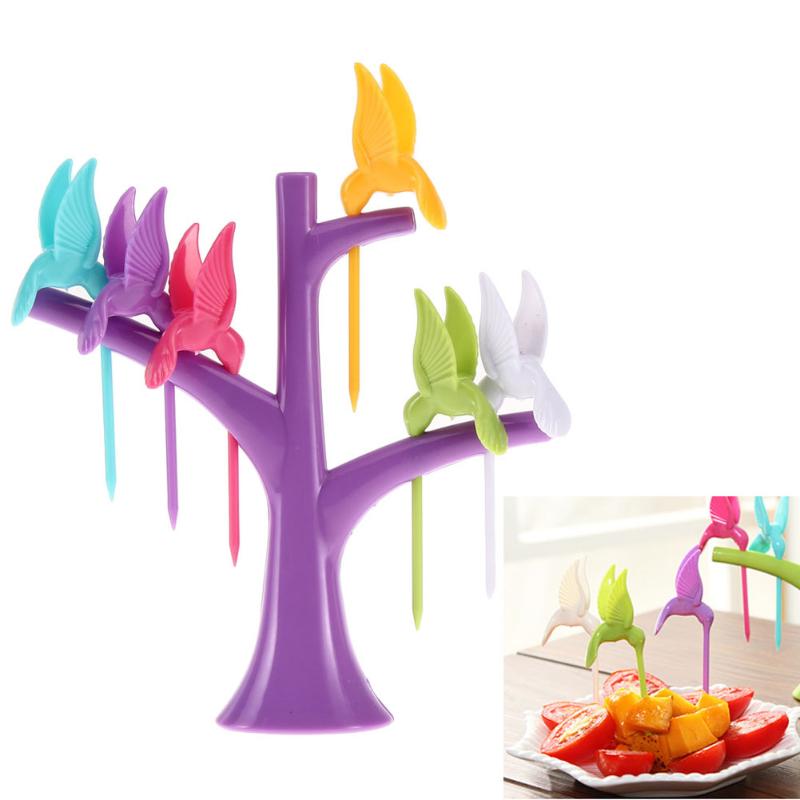 6PCS Multifunction Tree Shape Forks Holder Flying