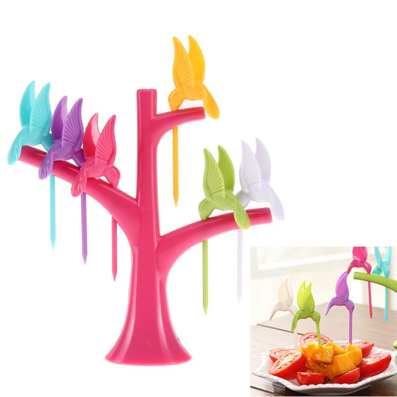 6PCS Multifunction Tree Shape Forks Holder Flying