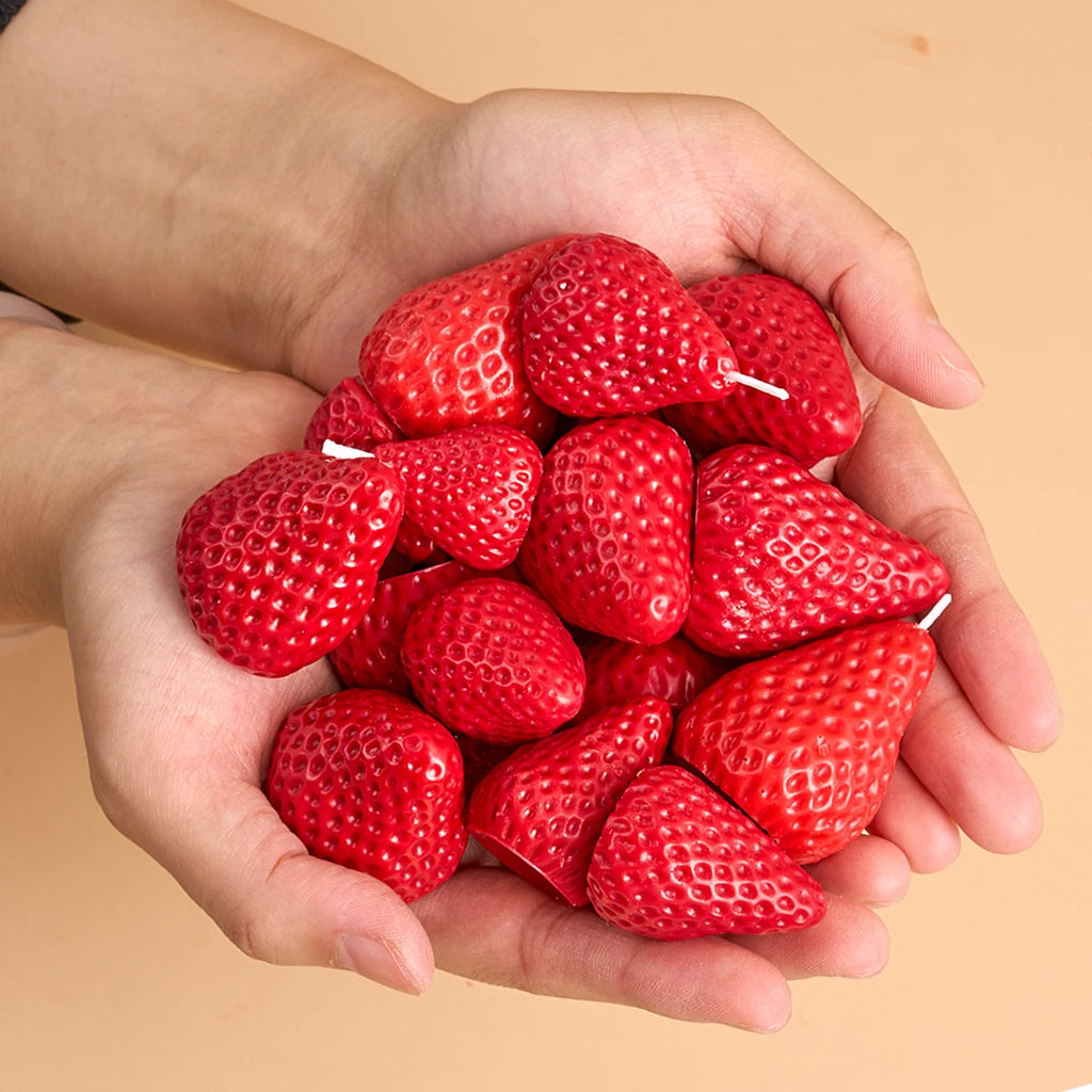 3D Strawberry Aromatherapy Candle Silicone Mold DIY Handmade Romantic Scented Gift For Valentines Day Home Decor