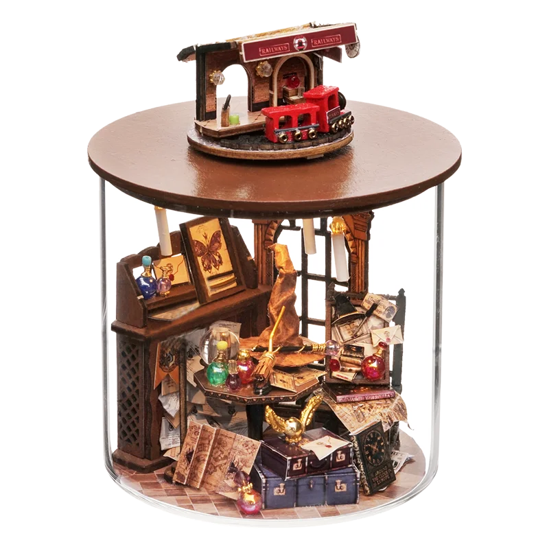 Mini DIY kit for doll house making and assembling room models toys home and bedroom decorations with furniture wooden crafts