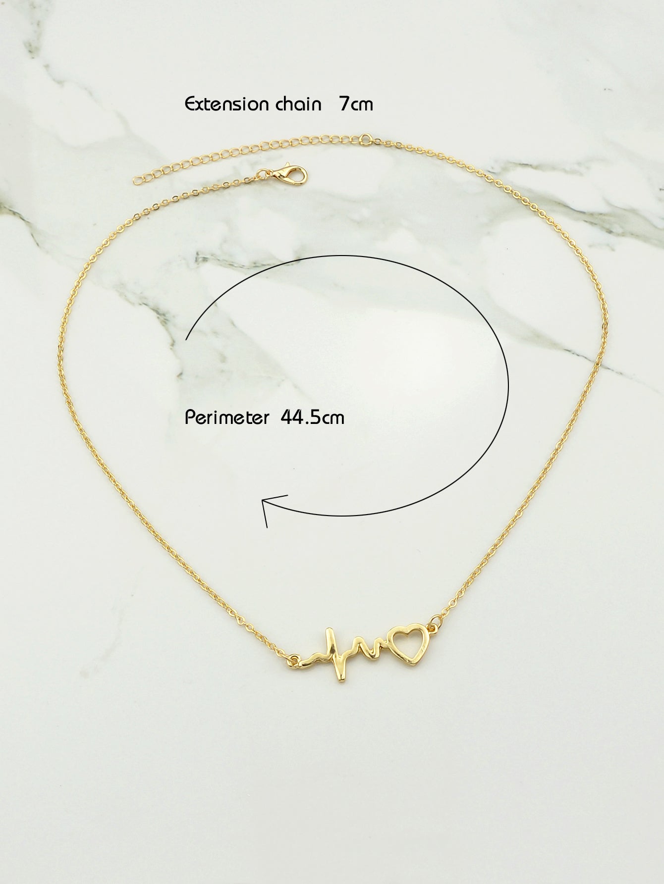 Minimalist Jewelry Gold Silver Chain Heartbeat Pendant Necklace Party
