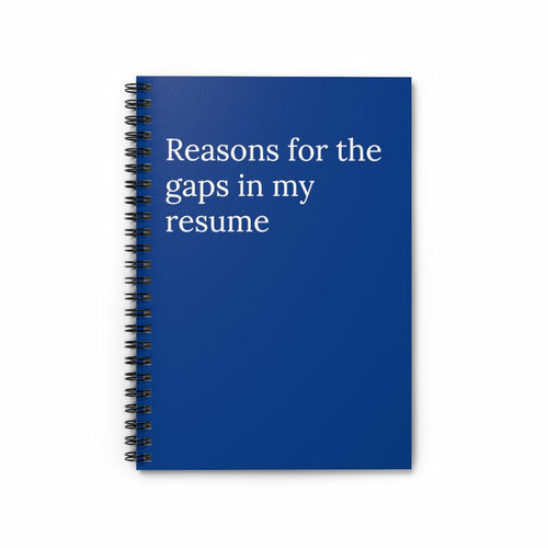 Reasons for The Gaps in my resume employee Spiral funny notebook
