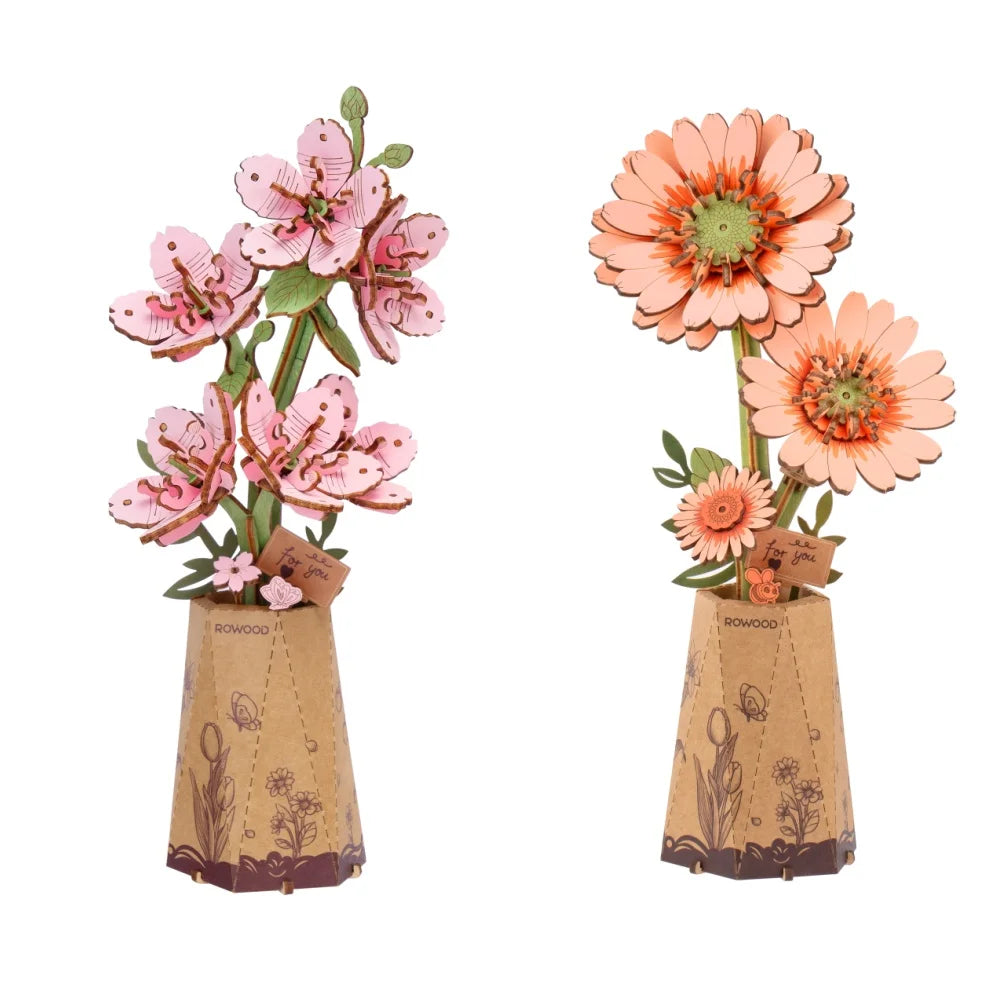 “Build a Bloom: DIY Wooden Flower Puzzle