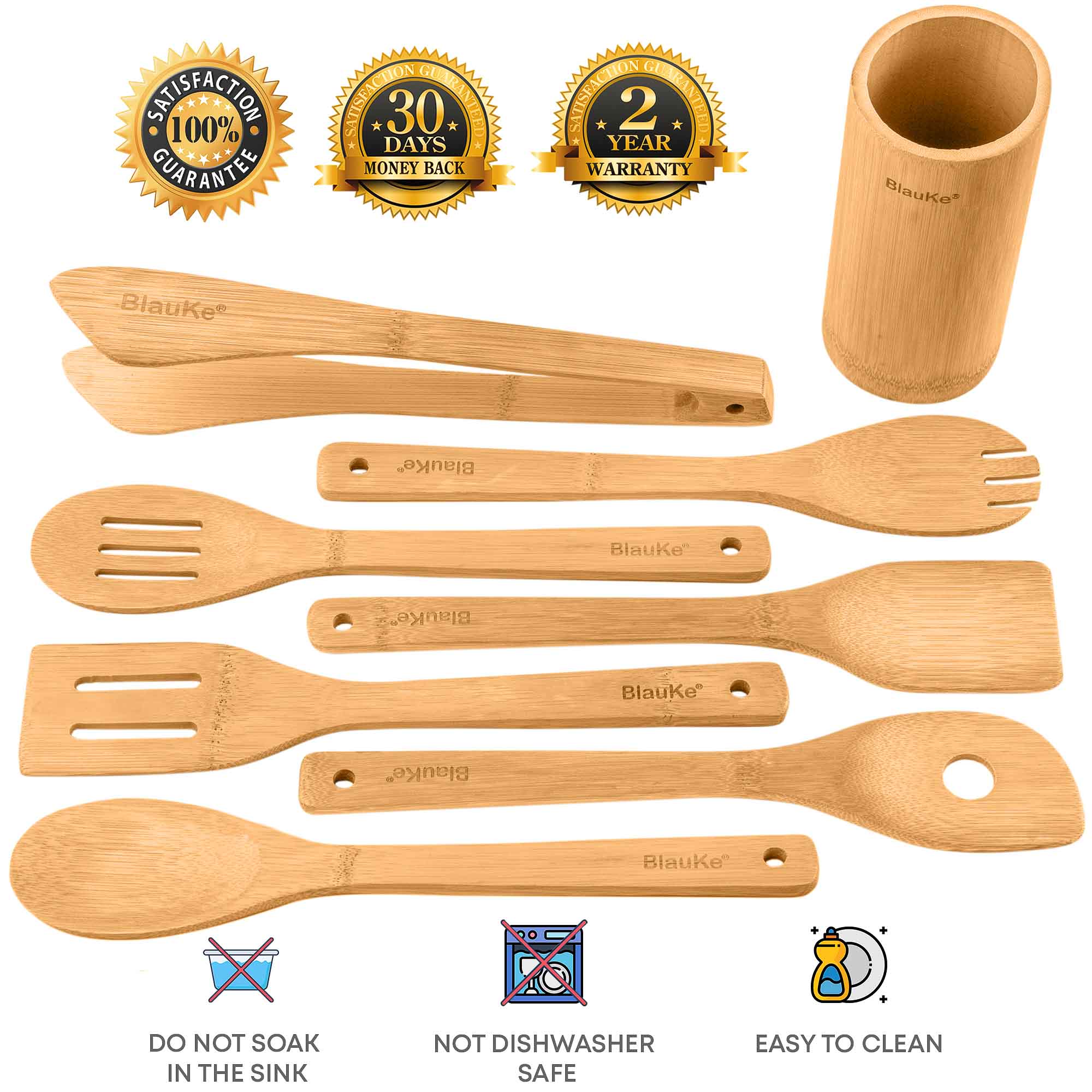 Bamboo Kitchen Utensils Set 8 Piece for Eco Conscious Home Cooks Mystic Sustainable Wooden Spatulas Spoons Tongs