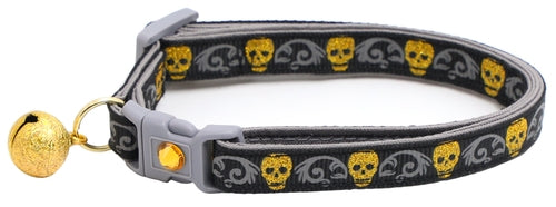 Gold Glitter Skulls Breakaway Cat Collar