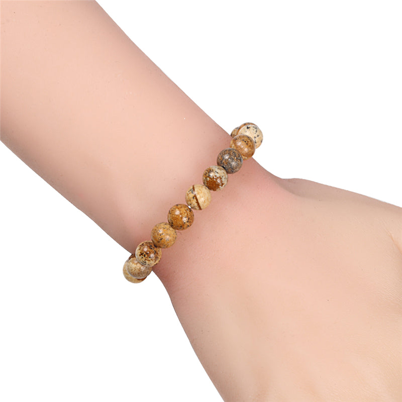 Charm Bracelet Natural Stone Beads 6/8/10mm Volcanic Lava Tiger Eye