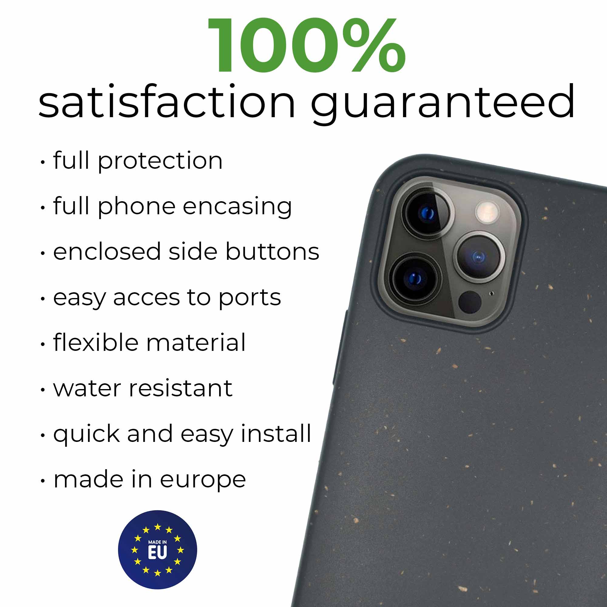 Biodegradable Black Phone Case Gothic Eco Friendly Durable Compostable Protection For Your Smartphone For Eco Conscious
