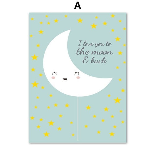 Cartoon Cute Moon Star Cloud Rain Nordic