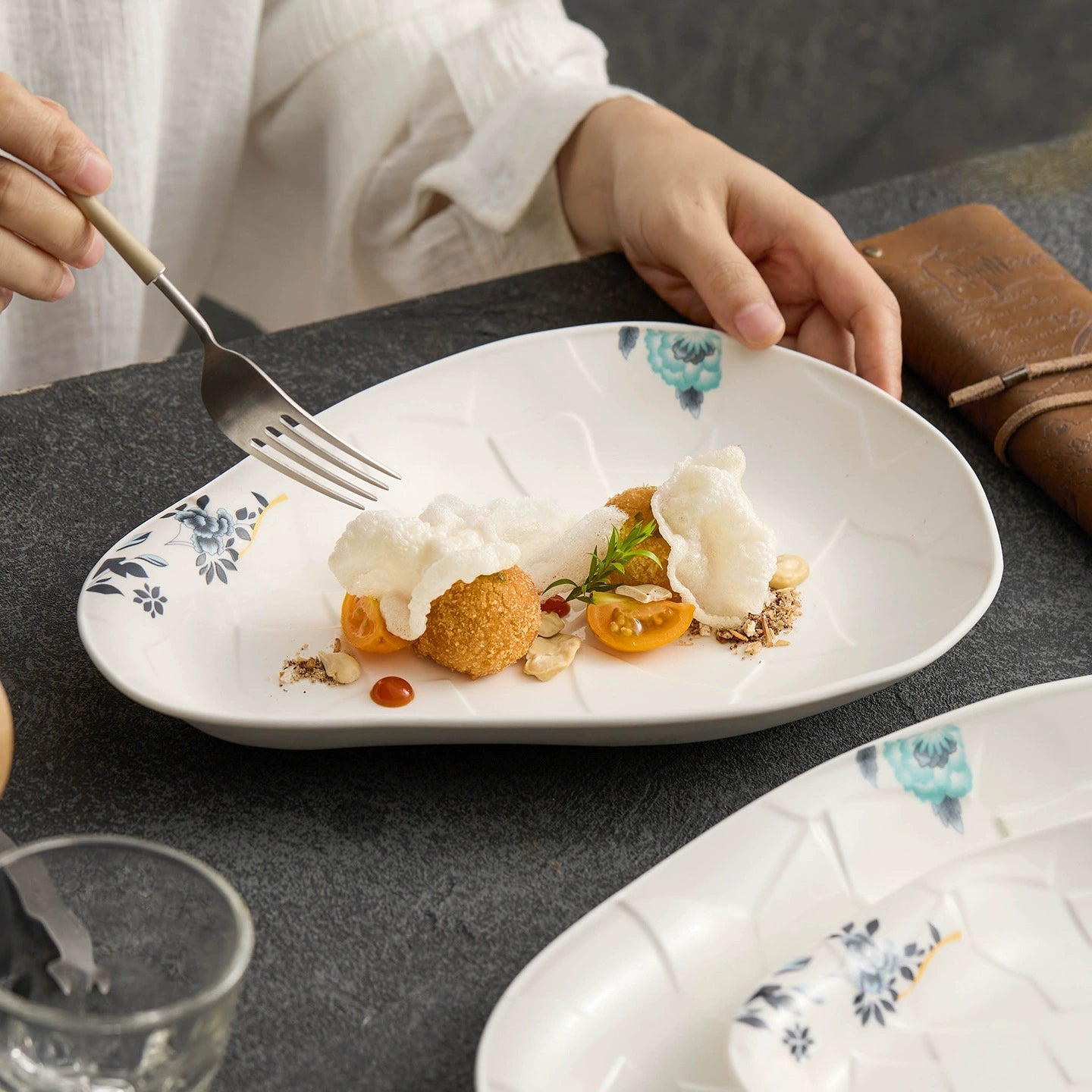 Flowform Porcelain Plate — Inspired by Natural Motion and Cracked