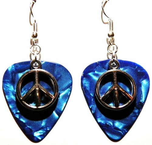 Handmade Guitar Pick Earrings | Peace