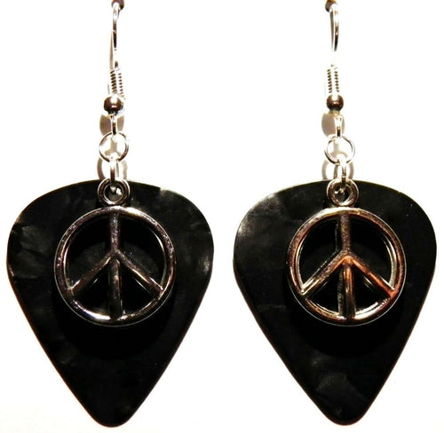Handmade Guitar Pick Earrings | Peace