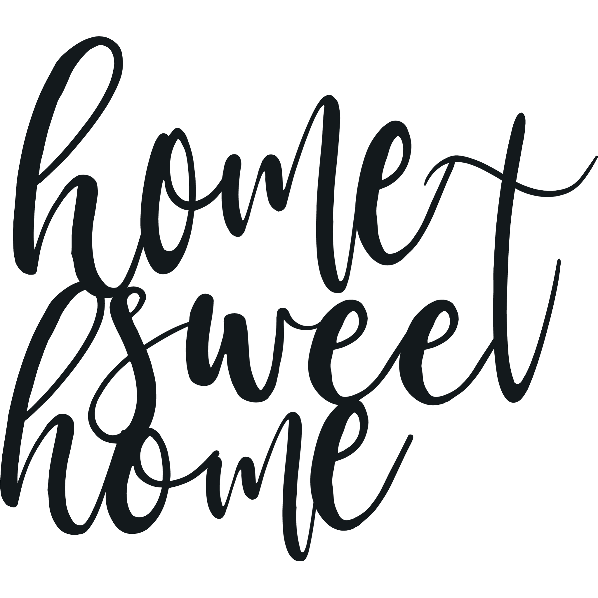 Home Sweet Home Cursive - Metal Wall Art
