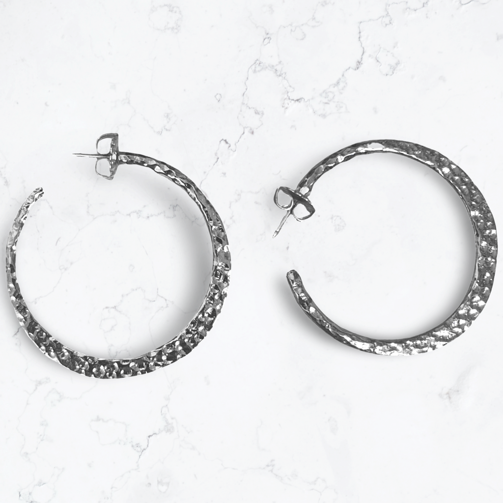 Hammered Texture Hoops