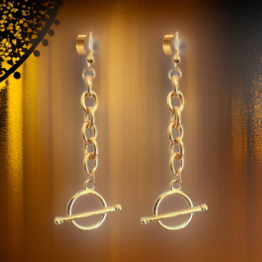 Silver Chain Toggle Earrings