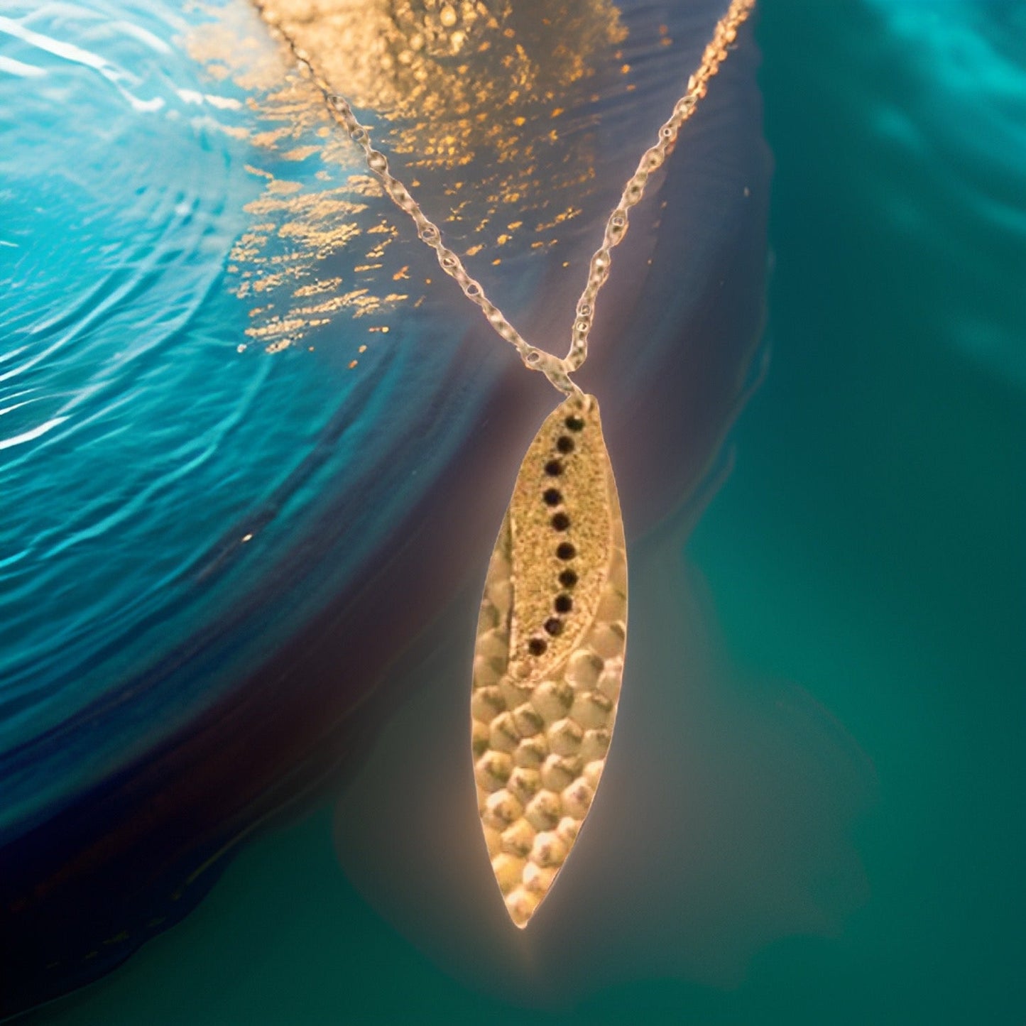 Silver Navette Sun Rays Silver Necklace