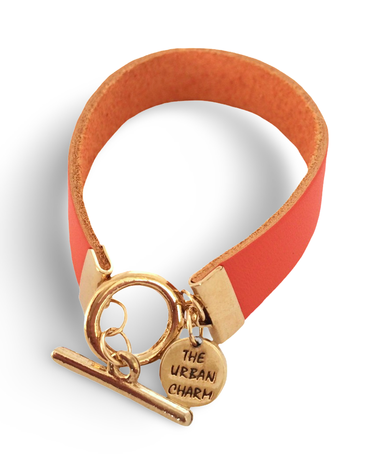Orange Leather Color Band Bracelet